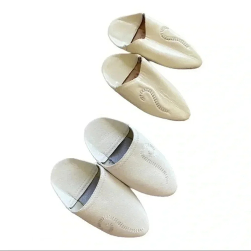 Moroccan leather kids shoes slippers mules 6-6.5
